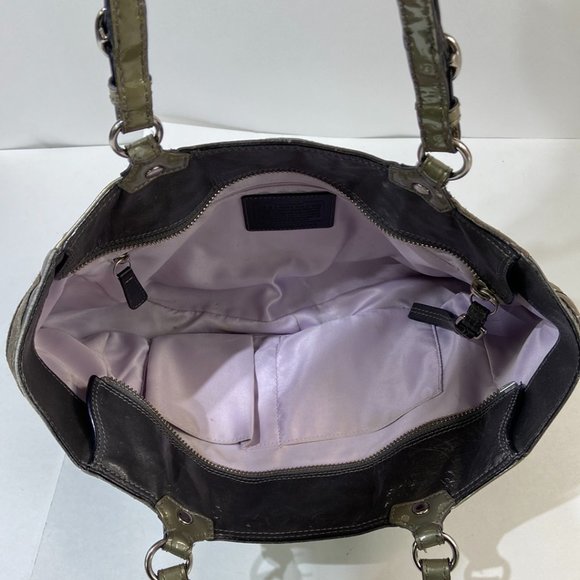 Coach Mia Inlaid C Gray Tote Handbag - Picture 4 of 7